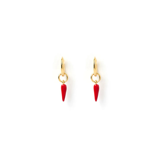 Arms of Eve - Cornicello Red Chilli Charm Earrings Small (Pair) - Gold