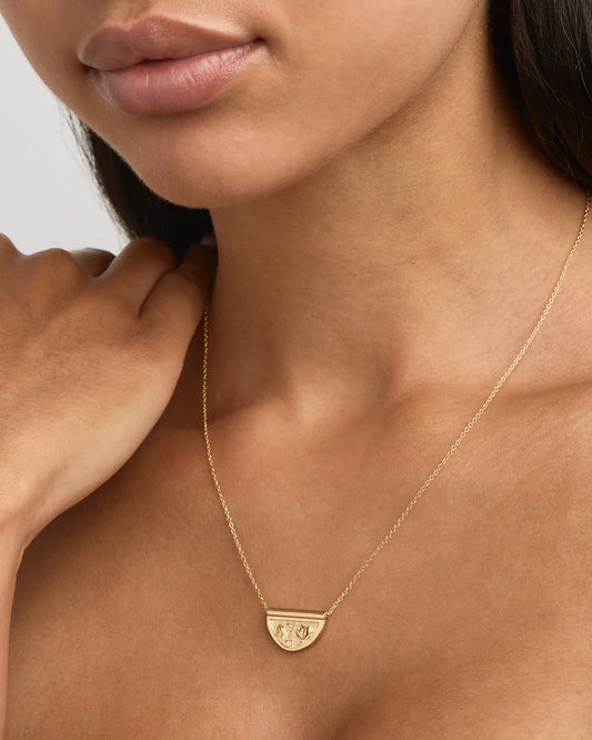 By Charlotte - Blooming Together Lotus Necklace - Gold