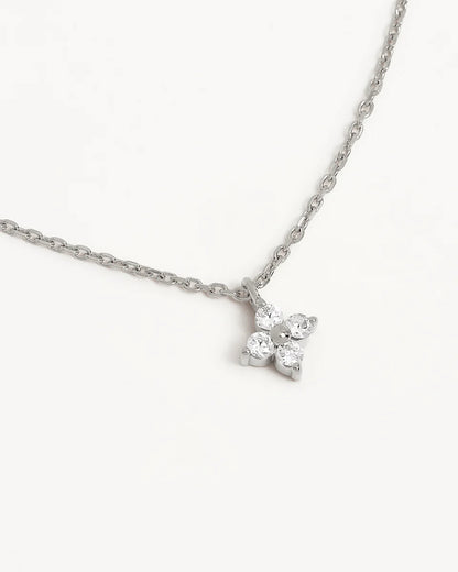 By Charlotte - Crystal Bloom Necklace - Silver