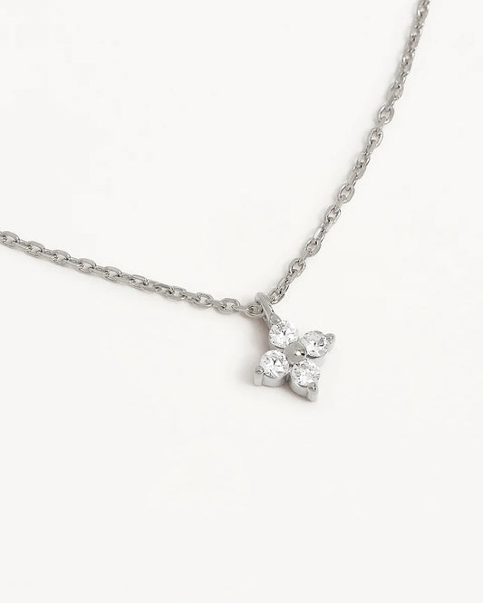 By Charlotte - Crystal Bloom Necklace - Silver