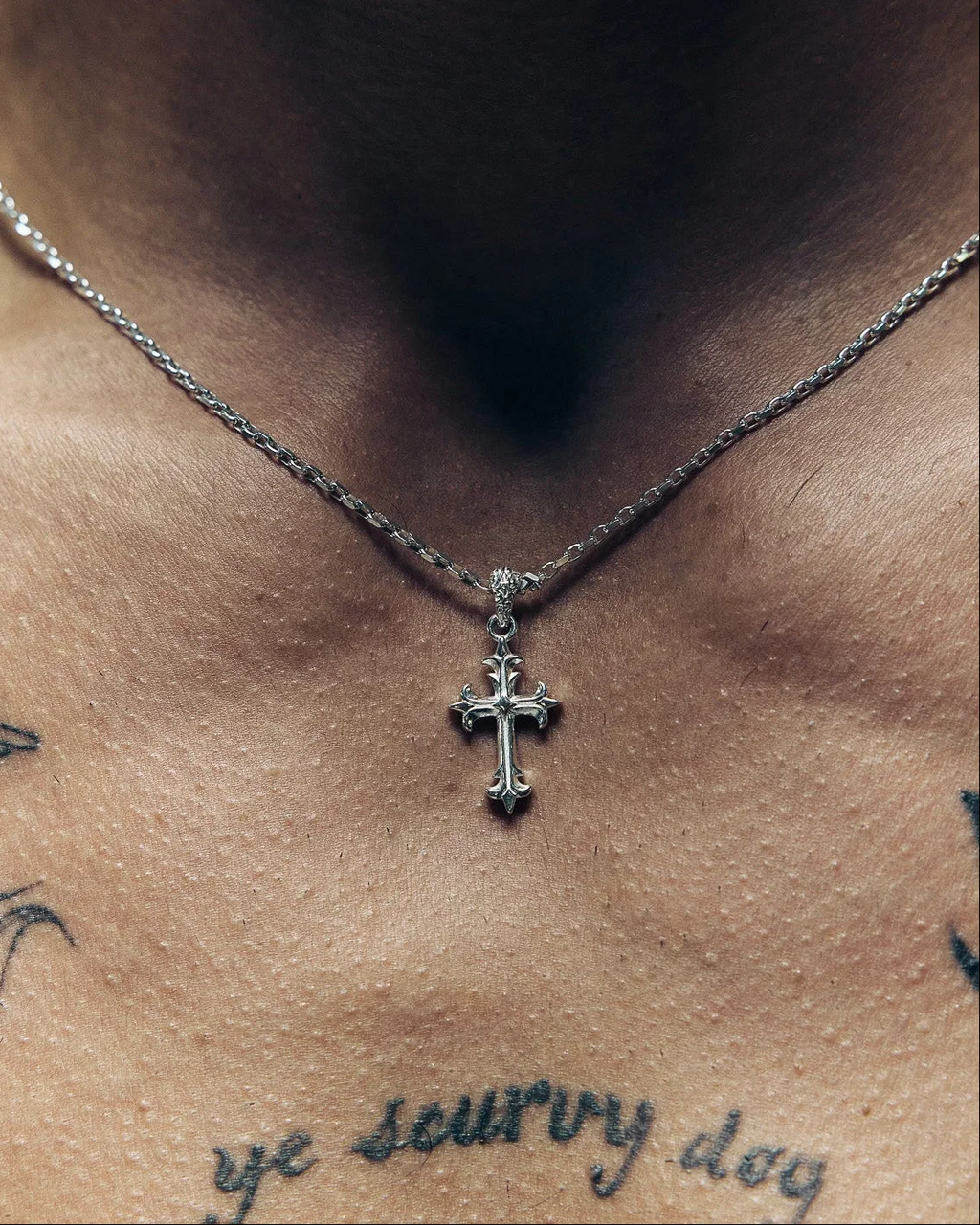 Lox & Chain - Small Gothic Cross Necklace