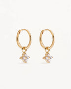 By Charlotte - Crystal Bloom Hoops - Gold