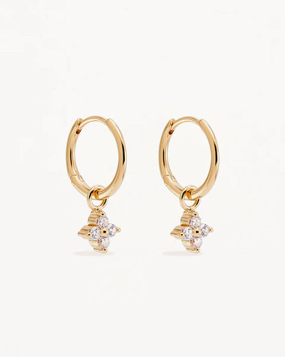 By Charlotte - Crystal Bloom Hoops - Gold