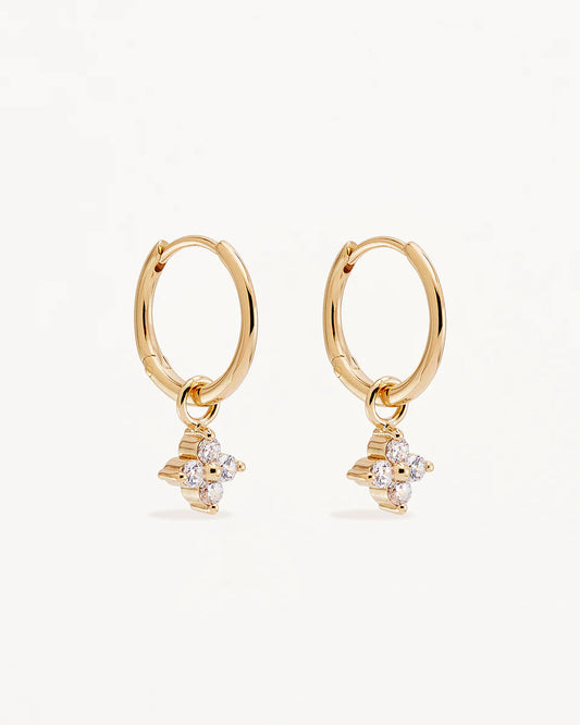By Charlotte - Crystal Bloom Hoops - Gold