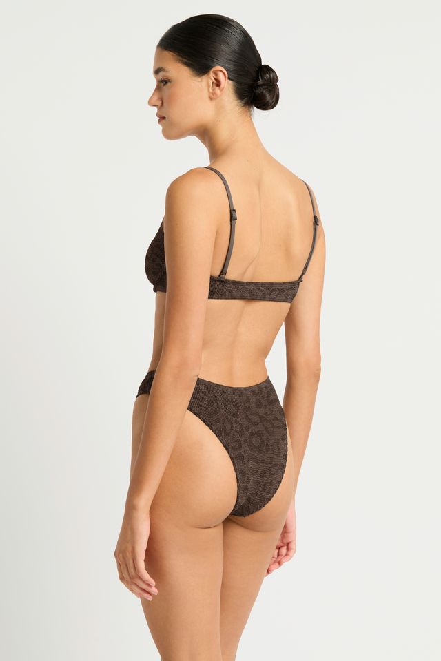 Bond-Eye Swim - Christy Brief - Cocoa Leopard Jacquard