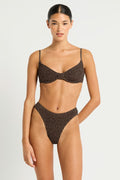 Bond-Eye Swim - Christy Brief - Cocoa Leopard Jacquard