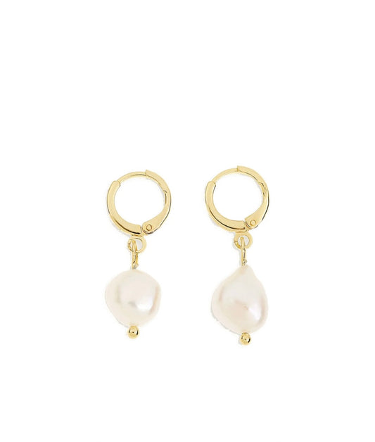 Arms Of Eve - Cosette Freshwater Pearl Hoop Huggies - Gold