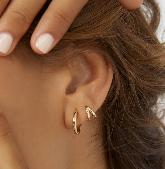 Arms Of Eve - Jean Huggie Earrings- Gold