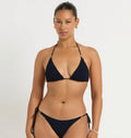 Bond-Eye Swim - Beaded Tie Side Vista Brief - Onyx Leopard Jacquard