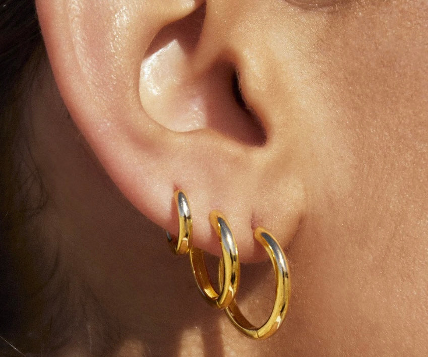 Arms Of Eve - Shia Huggie Earrings- Gold