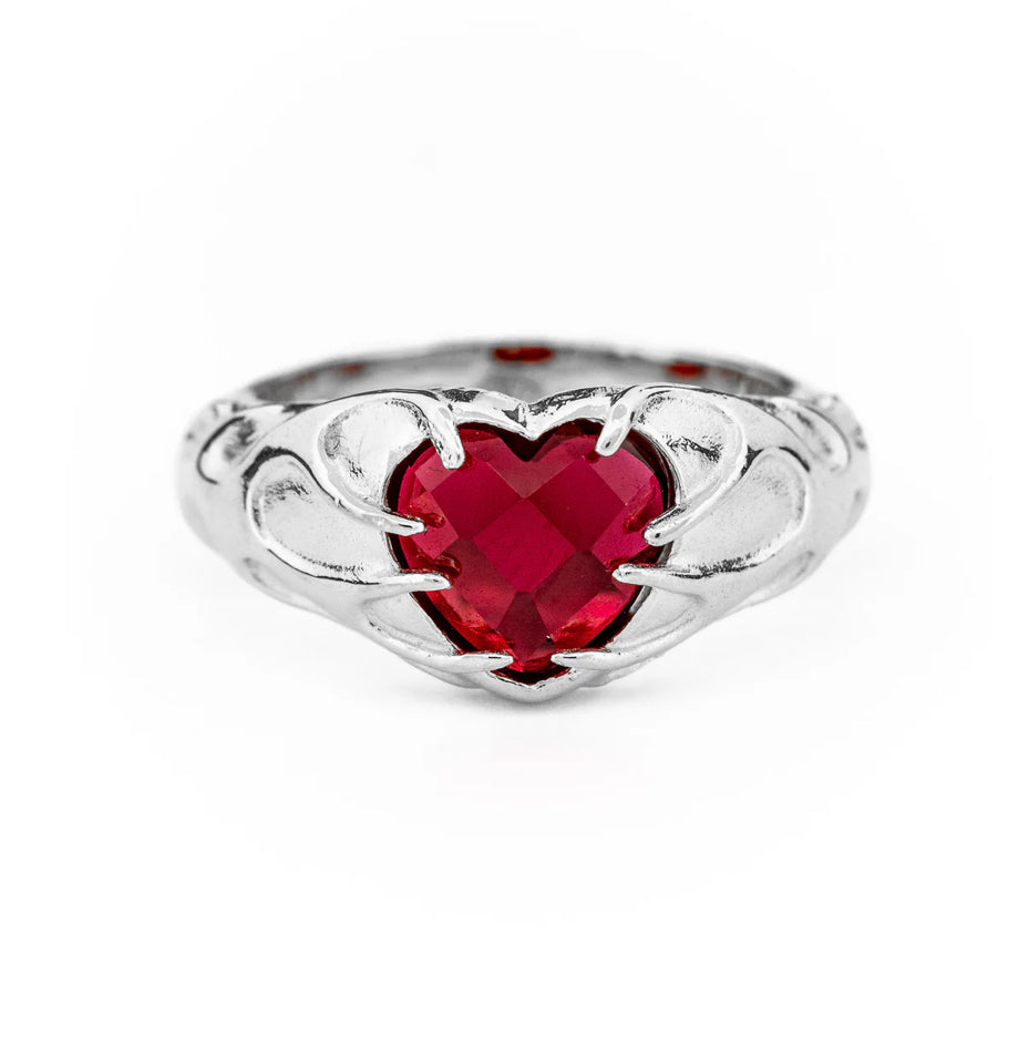 Lox & Chain - Flaming Heart Ring