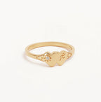 By Charlotte - Forever Intertwined Heart Signet Ring - Gold