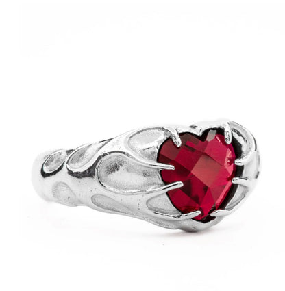 Lox & Chain - Flaming Heart Ring