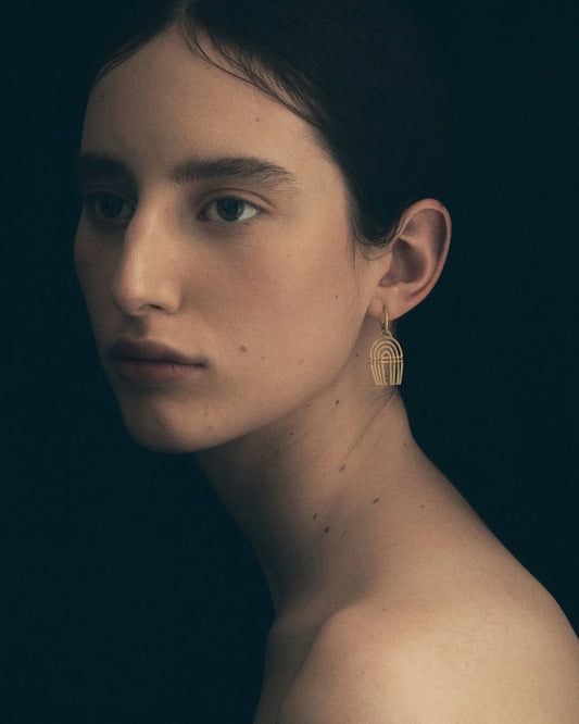 Temple Of The Sun - Mena Earrings - Gold