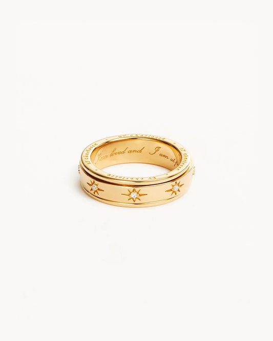 By Charlotte - I Am Loved Spinning Meditation Ring - Gold