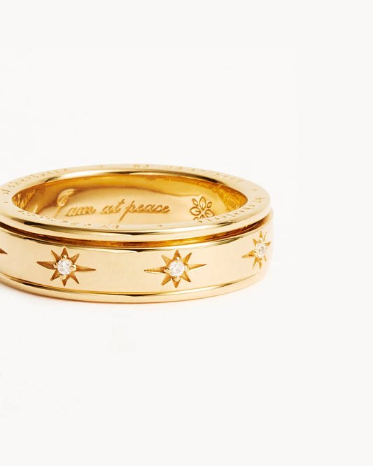 By Charlotte - I Am Loved Spinning Meditation Ring - Gold
