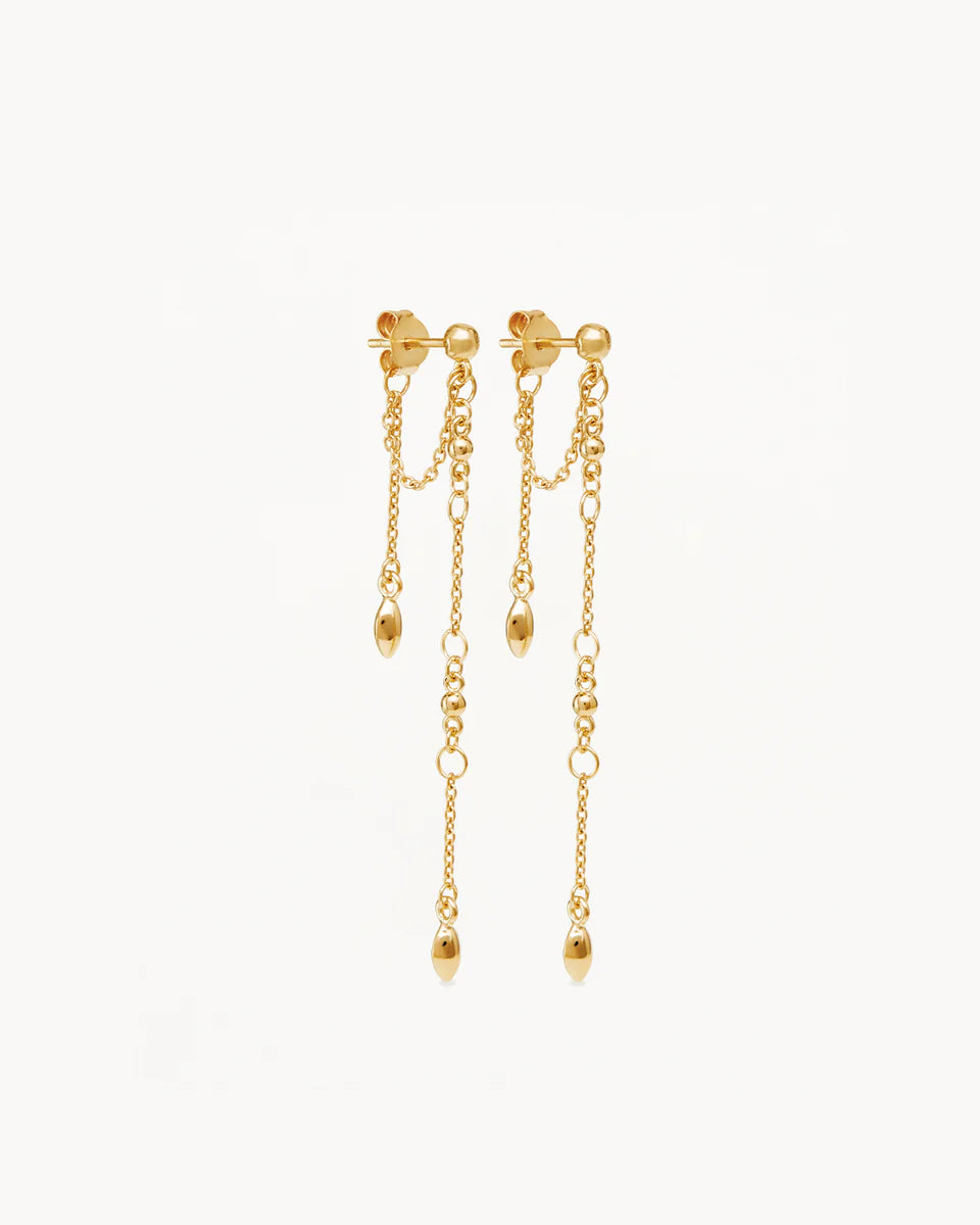 By Charlotte - Luck and Love Chain Earrings - Gold