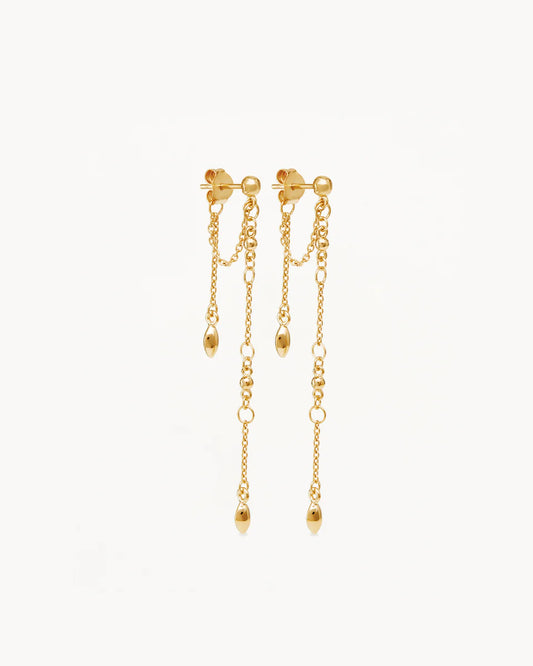 By Charlotte - Luck and Love Chain Earrings - Gold