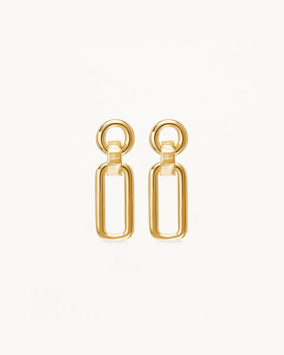 By Charlotte - Shield Drop Earrings - Gold