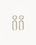 By Charlotte - Shield Drop Earrings - Silver