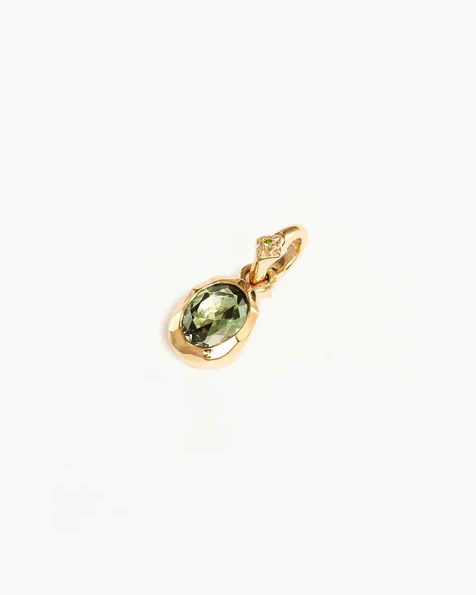 By Charlotte - Sacred Jewel Tourmaline Pendant - Forest / Gold