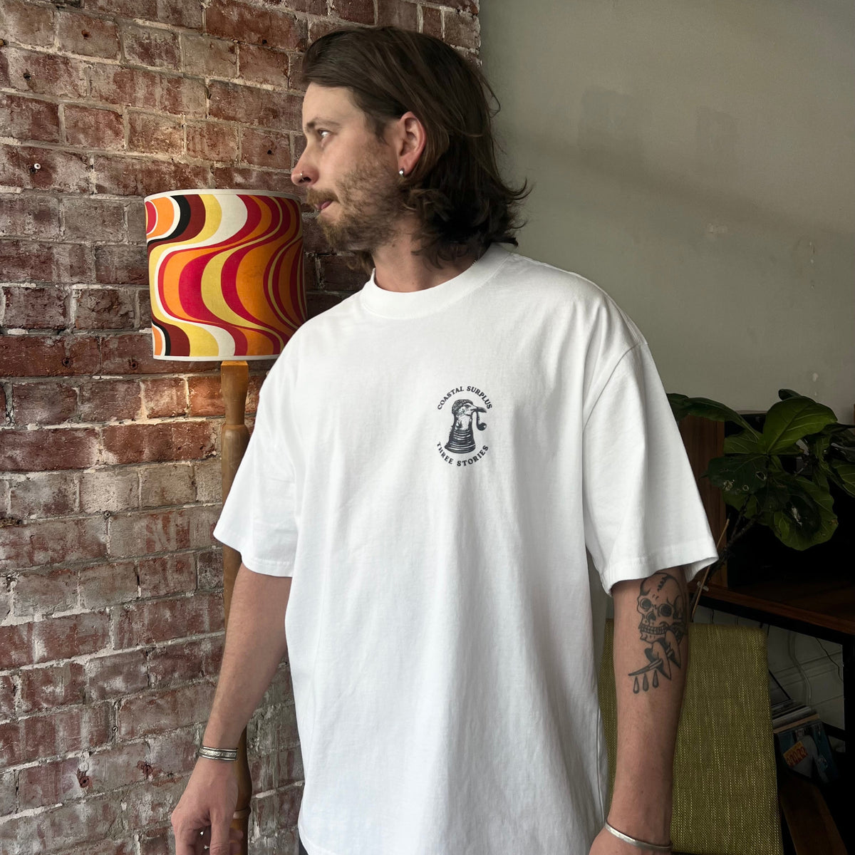 Three Stories - Ol' Gull Heavy Minus Tee - Faded White