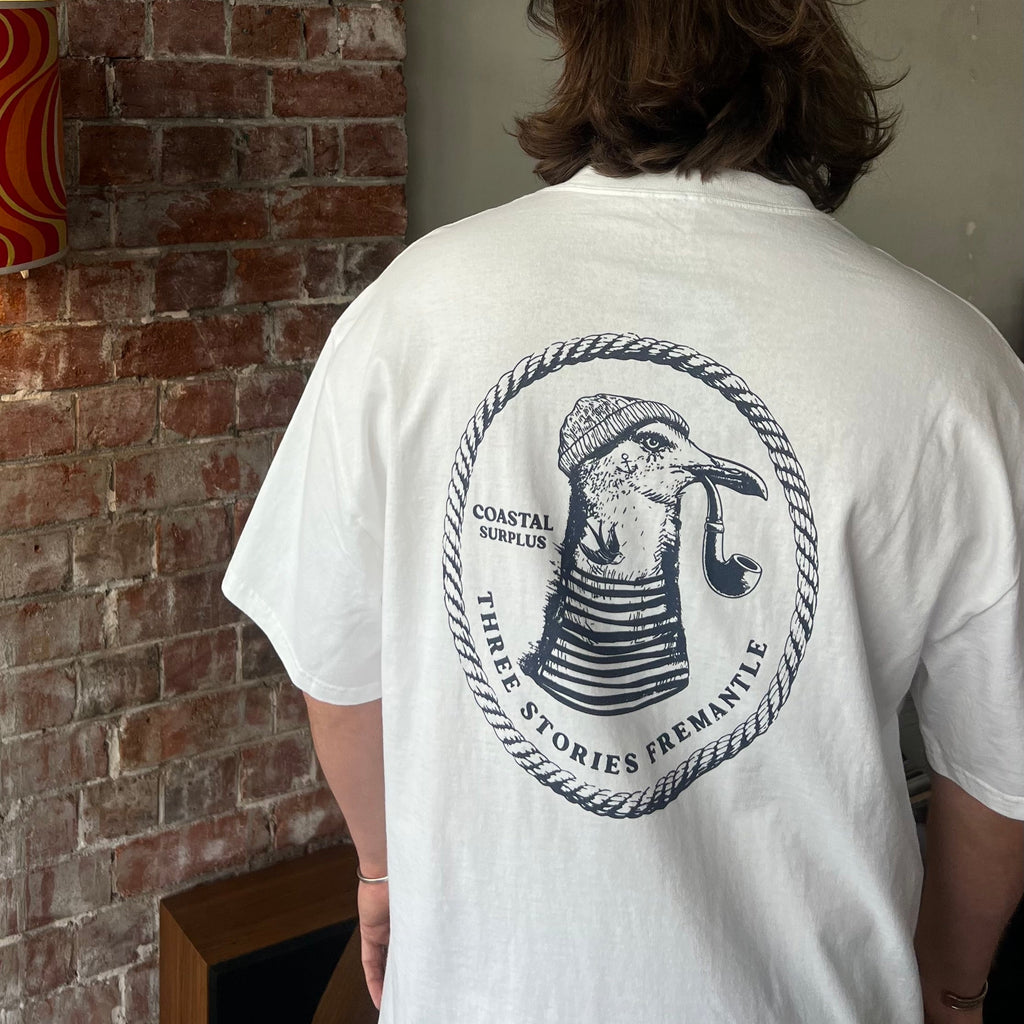 Three Stories - Ol' Gull Heavy Minus Tee - Faded White