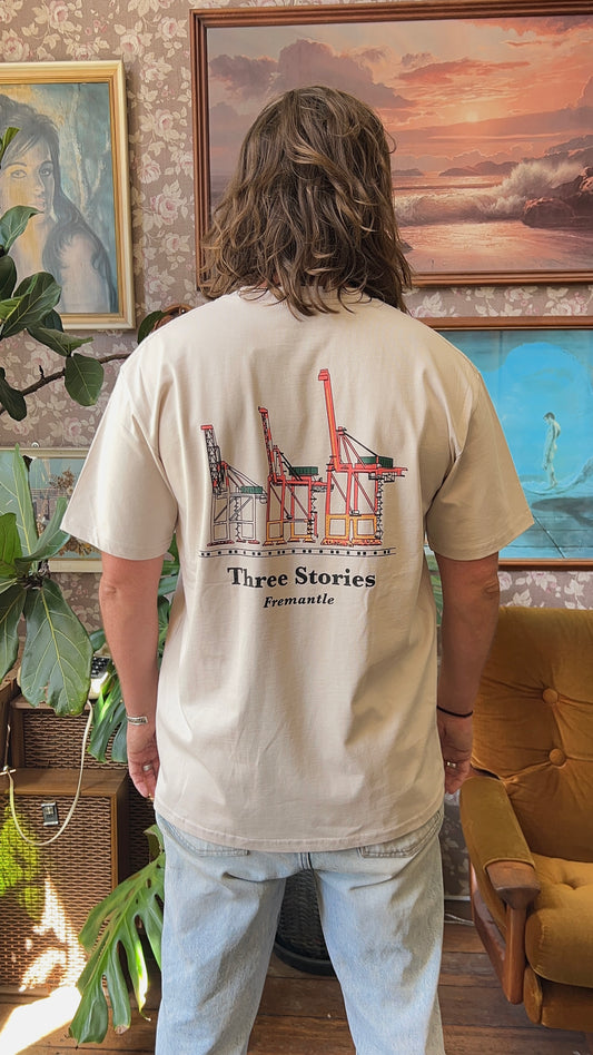 Three Stories - Crane Minus Tee - Bone
