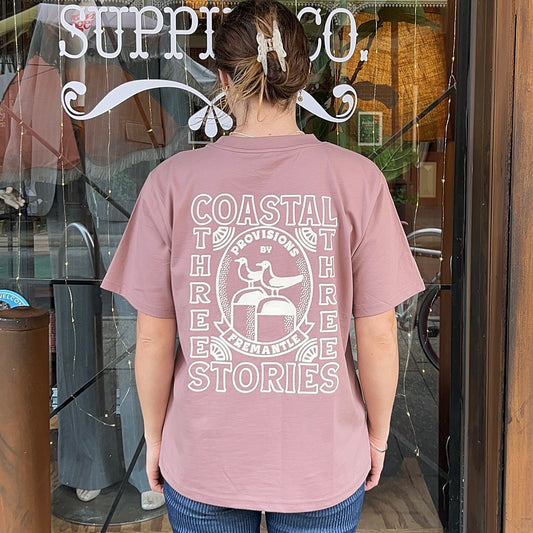 Three Stories - W's Coastal Minus Tee - Hazy Pink