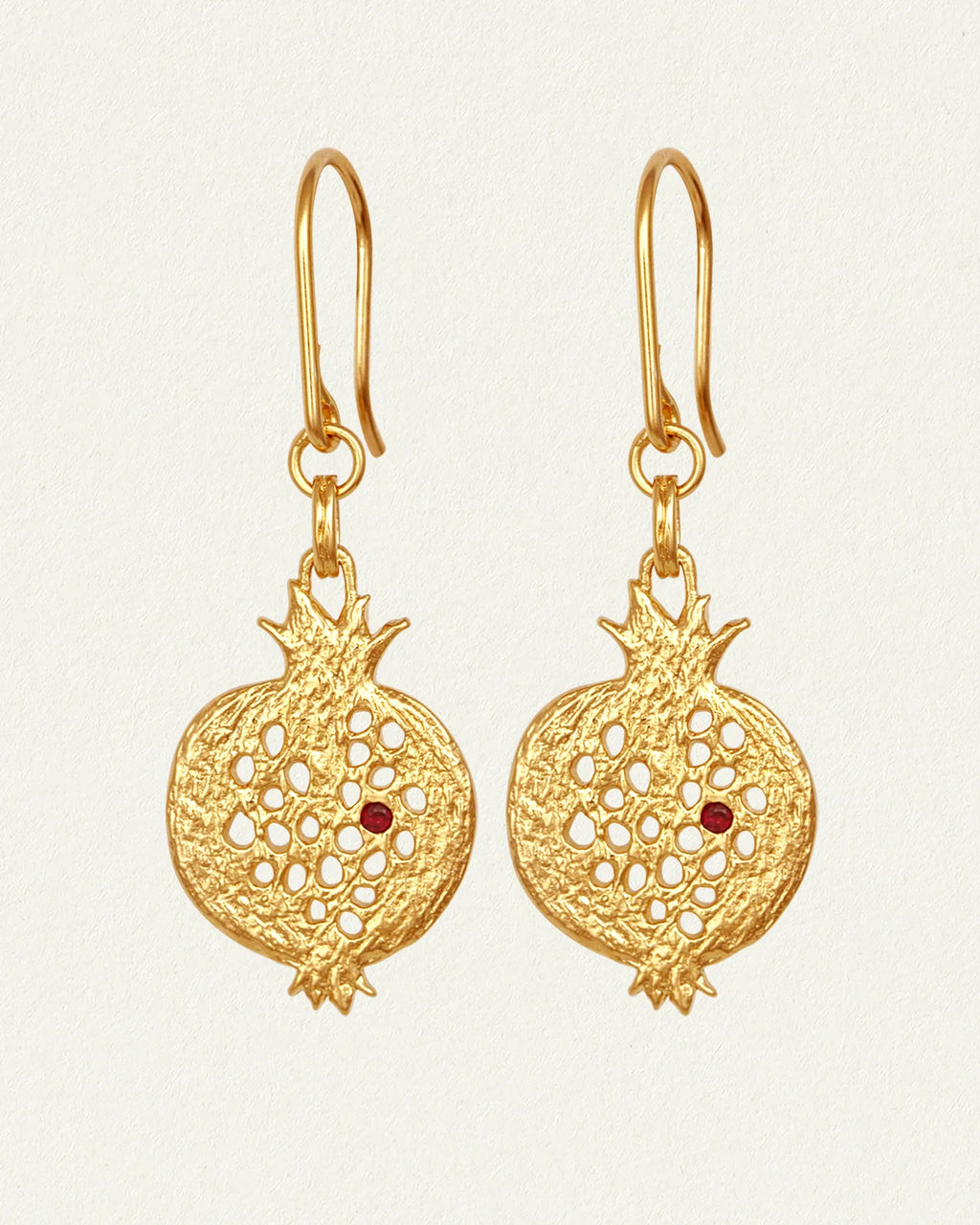 Temple Of The Sun - Pomegranate Earrings Gold