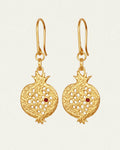Temple Of The Sun - Pomegranate Earrings Gold