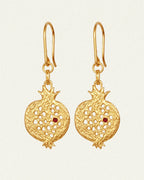 Temple Of The Sun - Pomegranate Earrings Gold