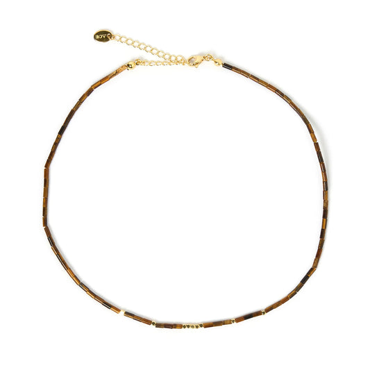 Arms Of Eve - Ruben Gemstone Necklace - Tigers eye