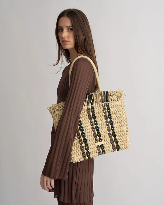 Brie Leon - Sunday Market Bag - Artichoke Stripe
