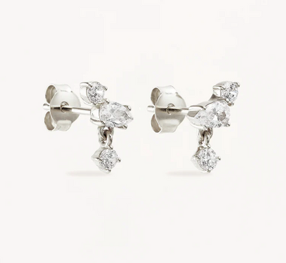 By Charlotte - No Rain, No Flowers Stud Earrings - Silver