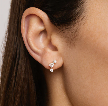 By Charlotte - No Rain, No Flowers Stud Earrings - Silver