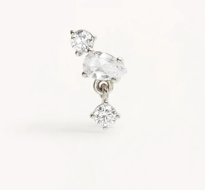 By Charlotte - No Rain, No Flowers Stud Earrings - Silver