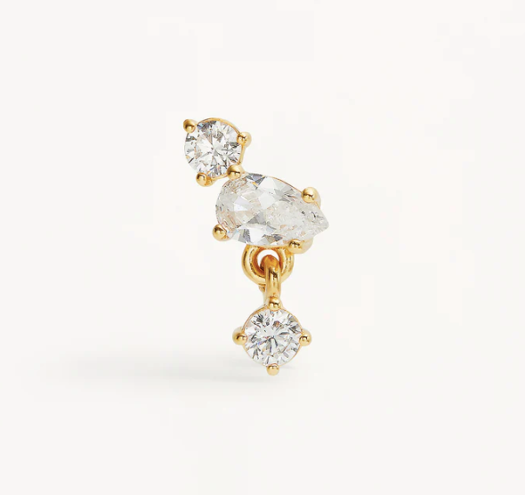 By Charlotte - No Rain, No Flowers Stud Earrings - Gold