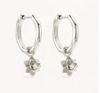 By Charlotte - Bloom Within Lotus Hoops - Silver
