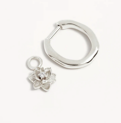 By Charlotte - Bloom Within Lotus Hoops - Silver