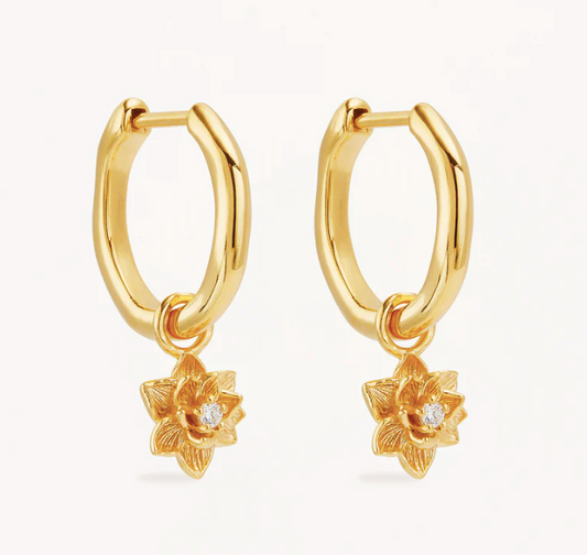 By Charlotte - Bloom Within Lotus Hoops - Gold