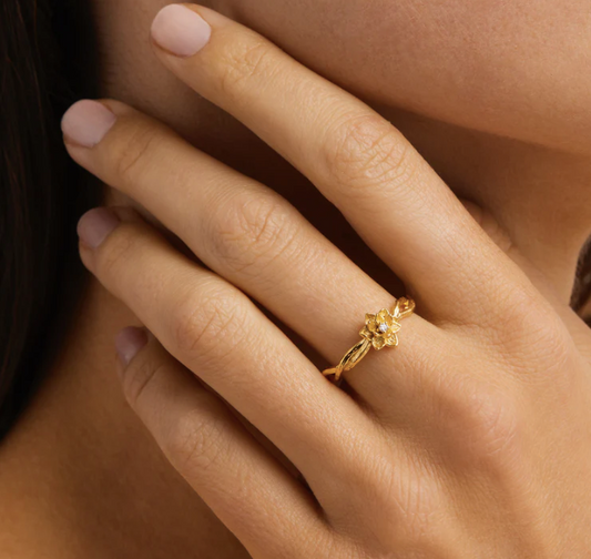 By Charlotte - Bloom Within Lotus Ring - Gold