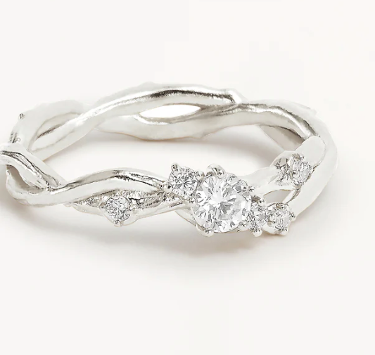 By Charlotte - No Rain, No Flowers Ring - Silver