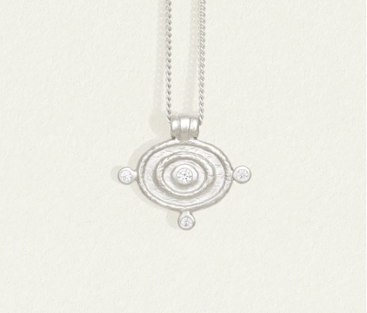 Temple Of The sun - Reign Oval Necklace - Silver