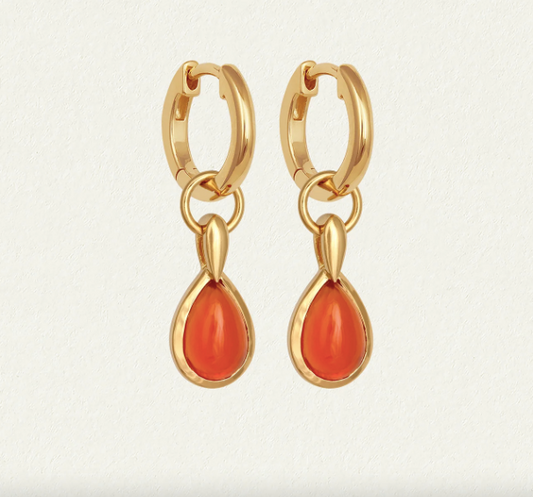 Temple Of The Sun - Mirren Earrings Carnelian - Gold