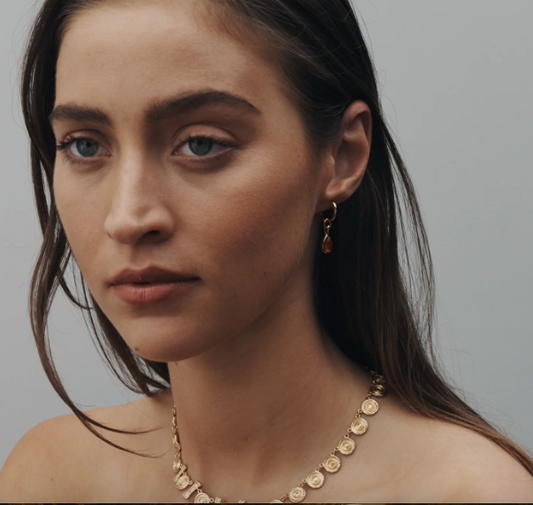 Temple Of The Sun - Mirren Earrings Carnelian - Gold