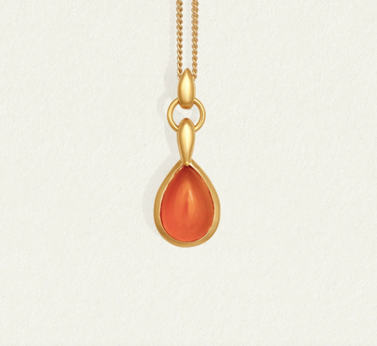 Temple Of The Sun - Mirren Necklace Carnelian - Gold
