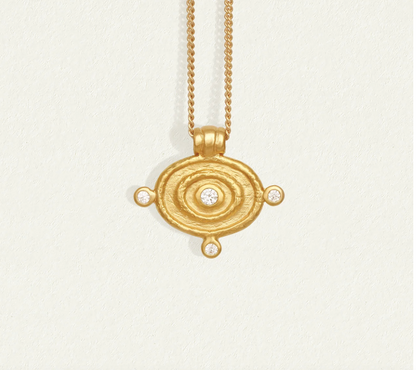 Temple Of The Sun - Reign Oval Necklace - Gold