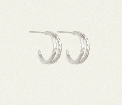 Temple Of The Sun - Priam Split Hoops - Silver