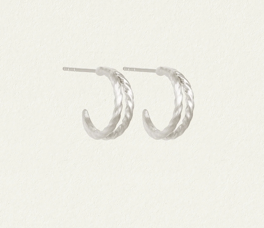 Temple Of The Sun - Priam Split Hoops - Silver